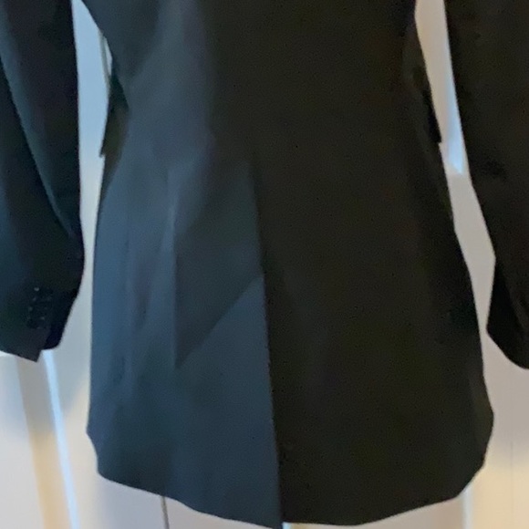 Theory- Long Black 2 Button Structured Wool Blazer- 2/4 - Picture 4 of 8